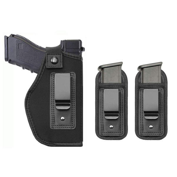 TACwolf Universal Magazine IWB Holster for Concealed Carry Pouch Single Double Stack Inside The Waistband Fits Firearms Glock 19 17 26 27 43 S&W M&P Shield 9/40 1911 Taurus PT111 G2 Sig Sauer Ruger