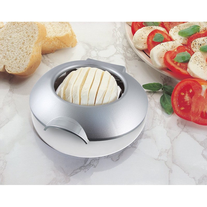 Fackelmann Mozzarella-/Eischneider, Eierteiler, Küchenhelfer für das Schneiden gleichmäßiger Scheiben (Farbe: