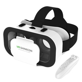 VR Brille für Handy, 3D Virtual Reality Headset kompatibel 4,7-6,5 Zoll, HD VR 3D Glasses für Phone - Rot