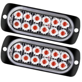 RYOTBASE Daylight Car, Bike LED Light, Truck, Trailer, 12V 24V Universal Emergency Light, Warning Light, IP67 Waterproof, Custom, Bright Light, for Ships, Construction, Work, Visibility (Red 2 pieces)
