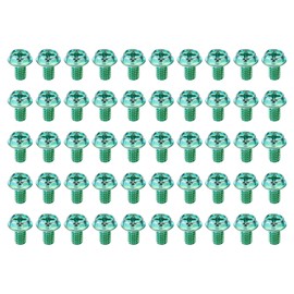 PATIKIL 5/32 x 1/4 Inch Thread Ground Screws, 50 Pack Green Electrical Grounding Screw Hex Phillips Head Flanged for Home Electrical Lamp