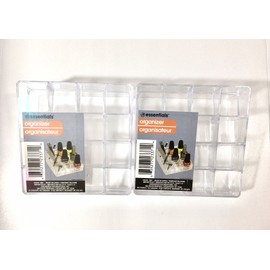 Essentials Set Of 2  Clear Makeup Organizer  16 compartments Each