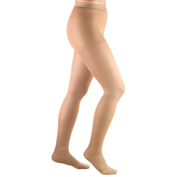 Truform Women's Compression Pantyhose, 15-20 mmHg, Opaque Hosiery Support Shaping Tights, Beige, Medium