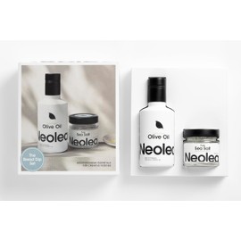 Neolea Bread Dip Set w/ 250ml Greece Extra Virgin Olive Oil & 100g Fleur de Sel Flaky Sea Salt Flakes - Mediterranean Gift Set for Dipping, Cooking, Baking, Topping - A Gift for Any Occasion