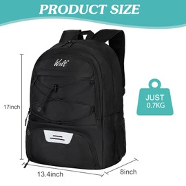 WOLT | Youth Soccer Bag, Soccer Backpack, Basketball Backpack with Cleat Shoe and Ball Compartments Sports Backpack for Volleyball Football for Men Women (Light Pink)