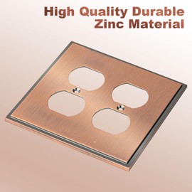Henne Bery Soft Modern Decorative Wall Plate Switch Plate Outlet Cover (Double Duplex, Antique Copper)