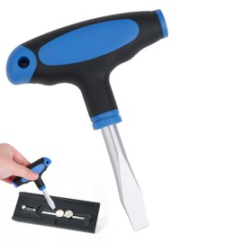 EBQOSK Large Flat Head Screwdriver, T Handle 10mm Wide Flat Head Screwdriver - Flathead Screwdrivers Tool for Slotted Screws, Release Plate, Camera Tripod Monopod and General Maintenance