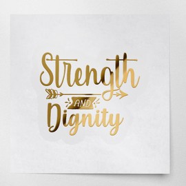 Decal Stickers of Dignity (Metallic Gold) (Set of 2) Premium Waterproof Vinyl Decal Stickers for Laptop Smartphone Car Dirt Bike Wall Room Mason Jar Bathtub Door - BICVER1f19911GOW19Y24