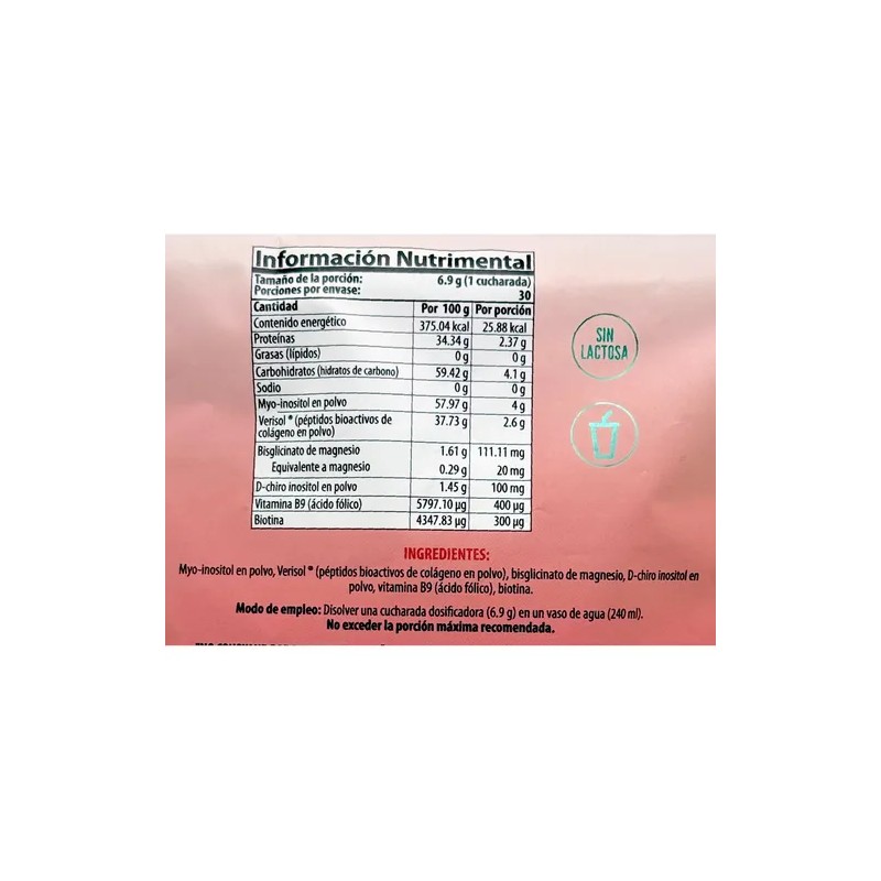 Colageno Hidrolizado Myo Inositol 207 G Sin Sabor Venus Pure