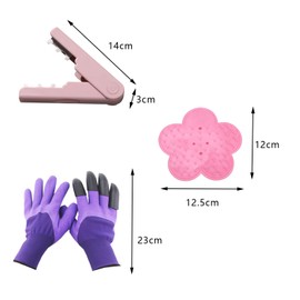 Set of 3 Professional Rose Leaf Thorn Stripper Kit, Rose Stripper Thorn Remover, Tree Pruner Hand Tools, Leaf Stripping Tool and Floral Gloves for Gardening Flower Arrangement