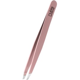 Rubis Classic Collection - Professional Eyebrow Tweezers Slanted Tip - Slanted Tweezers for Eyebrow Plucking and Hair Removal (Pink)