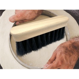 MAAJ MEHLBESEN/TISCHBESEN 15cm MIT ROSSHAAR BESTÜCKUNG SCHWARZ ODER HELL FALB - Made IN Germany (schwarz-Black)