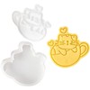 1Pc White Plastic Biscuit Mold Cat Shaped Cookie Embossing Moulds