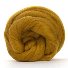 Merino Wool Combed Top | 1 lb Premium Wool Roving | 22 Micron, Best Merino Wool for Spinning, Tapestry, Needle Felting, Big Yarn Roving and Wall Hangings (Antique Yellow)