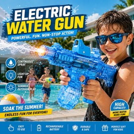 Electric Water Blaster for Summer Outdoor Play – Rechargeable Continuous Spray Toy for Beach, Pool & Backyard
