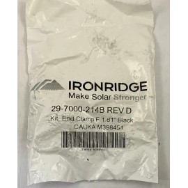 Ironridge Lot of 4 Ironridge Solar Mount  End Clamps 29-7000-214B Size F 1.81" Black