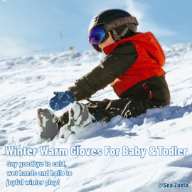 Sea Zaela Baby Toddler Winter Snow Gloves Waterproof Mittens Fleece Lined Infant Baby Boys Girls Winter Warm Gloves 2-4 T