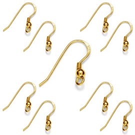 My-Bead 5 Pairs Women's Earrings Gold 18 mm 925 Sterling Silver 24 Carat Gold-Plated in Jeweller's Quality DIY