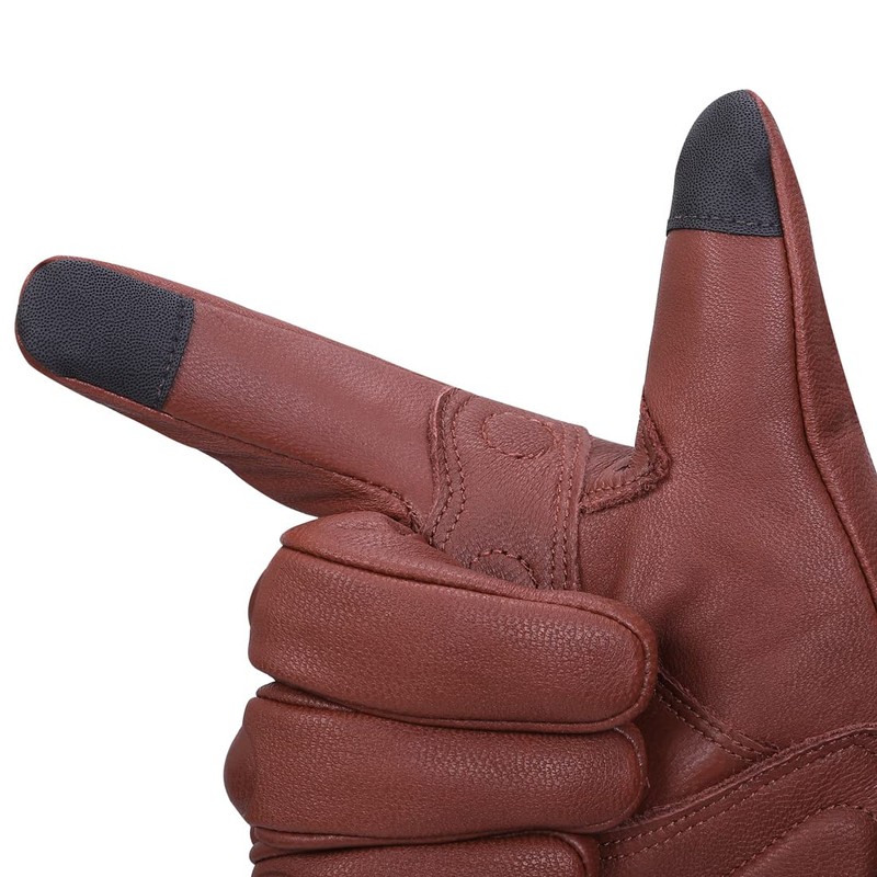 Harssidanzar Winter Motorcycle Gloves,Mens Long Gauntlet Leather Full Finger Touchscreen