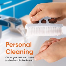 Superio Nail Brush for Cleaning Fingernails, Nail Scrubber Brush, Toe Foot Hands Fingernail Brush Cleaner- Small Scrub Brush- All-Purpose Stiff Cleaning Brush (4, White)