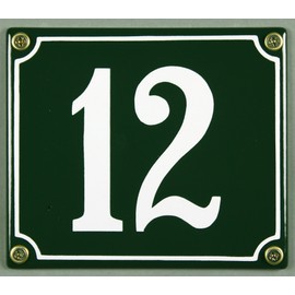 Buddel Bini Enamel House Weatherproof Green 12 12 x 14 CM; Available immediately Enamel House Number