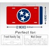 Tennessee State Flag Plain Metal License Plate TN Tri Star