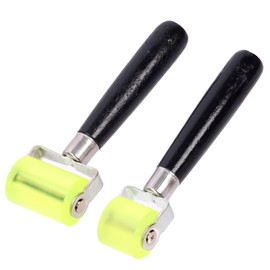 Swpeet 2Pcs 2 Sizes 1.2Inch and 2Inch Automotive Rubber Sound Deadener Press Seam Roller Assortment Kit, Laminating Roller Mat Sound Insulation for Hood Ceiling Door Waterproof