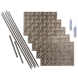 FASÄDE Rings Decorative Vinyl Backsplash 15 sq ft Kit in Brushed Nickel