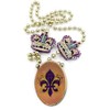 Holographic Mardi Gras Bead Necklace Three Distinct Images Fleur de