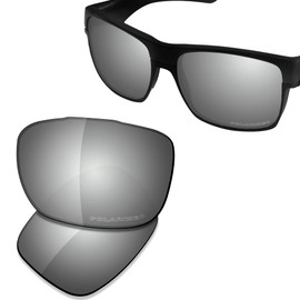 Saucer Premium Replacement Lenses for Oakley TwoFace OO9189 Sunglasses, High Defense - Chrome Metal Polarised
