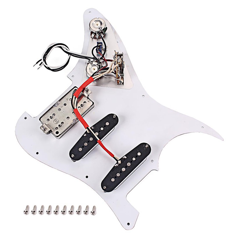 Ogdni Prewired Strat Electric Guitar Pickguard with SSH Pickup Set,