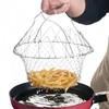 Foldable Stainless Steel Steam Fry Cooking Mesh Strainer – Versatile