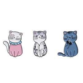 Cartoon Cat Enamel Pins Cute Kitten Enamel Pins Animal Brooch Lapel Badge Pin for Backpacks Badges Clothing Bags Jackets Gift