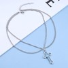 Erimberate Bohemian Layered Cross Pendant Necklace Hollow Cross Choker Necklace