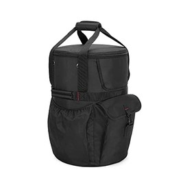 SAMDEW Outdoor 20lb Propane Tank Bag, Portable Propane Gas Tank Cover, with Tabletop Feature, 2 Pockets and Carrying Handles, for Home & Outdoor Use, Black, (Bag Only)