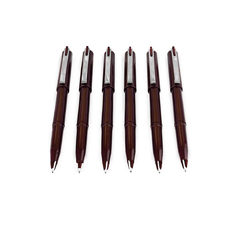Pentel JM20 Stylo Disposable Fountain Pens, Sepia Ink, Pack of