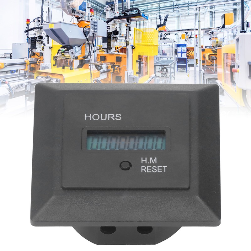 Hour Meter Digital Display Timer Hourmeter Gauge 0‑999999H 59M for