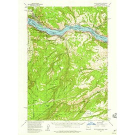 YellowMaps White Salmon WA topo map, 1:62500 Scale, 15 X 15 Minute, Historical, 1957, Updated 1959, 20.8 x 15.3 in - Polypropylene