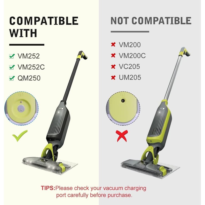 Guy-Tech Charger Compatible for Shark VACMOP VM252 VM252C QM250 VACMOP