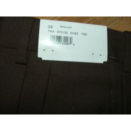 Hickey Freeman NEW WT HICKEY BY HICKEY FREEMAN DRESS PANTS SIZE 38 X 30 WOOL BROWN SOLID #155