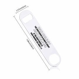 TASDANA Funny Stainless Steel Bottle Opener Bartender Rules Black White Flat Beer Bottle Opener Keychain for Home Kitchen Bar Restaurant Party Birthday Gift