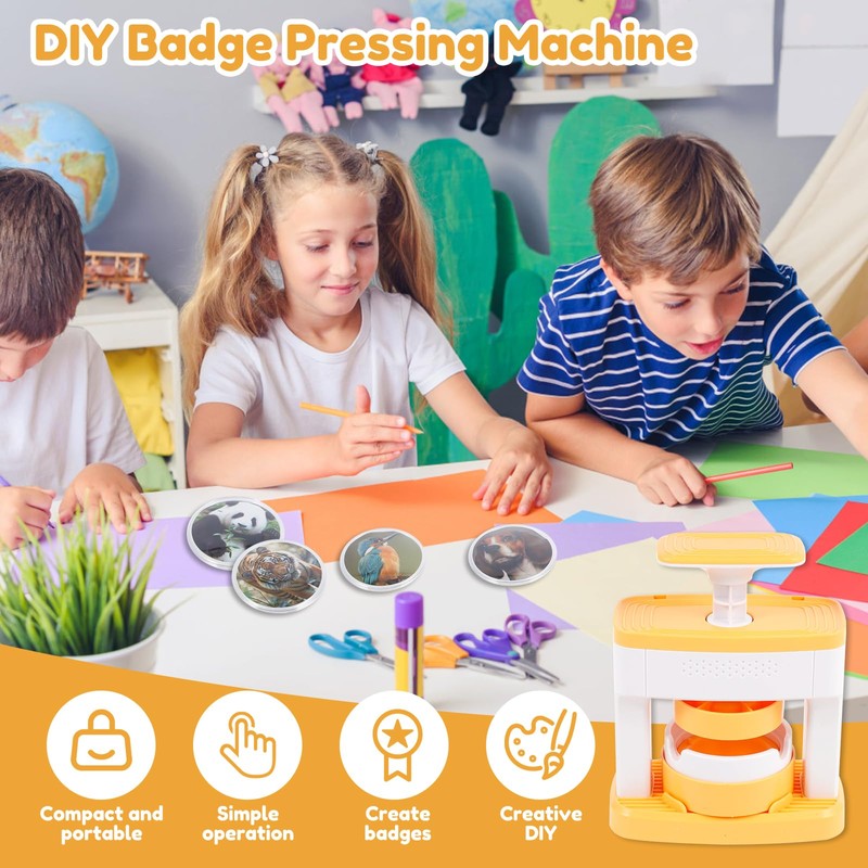 Button Maker Machine, 55mm DIY Badge Punch Press Set with