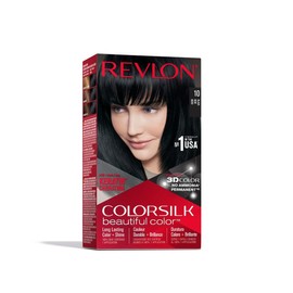 Revlon ColorSilk 4.4 Ounce Permanent Black Hair Dye Kit Ammonia Free Gray Cov...