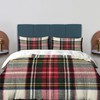 BaoNews Scottish Tartan Duvet Cover Set King Size,3 Pieces Green