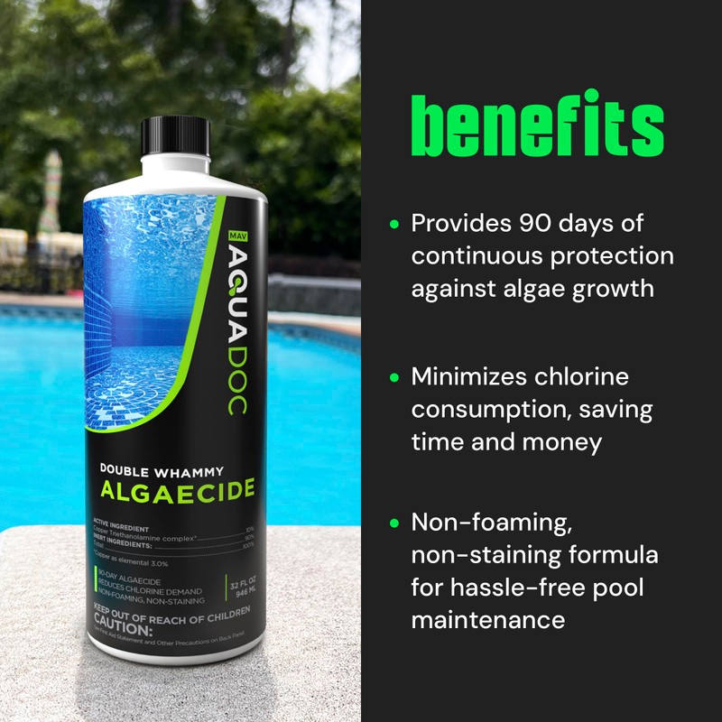 Copper Pool Algaecide for Swimming Pool - 90 Day Algaecide