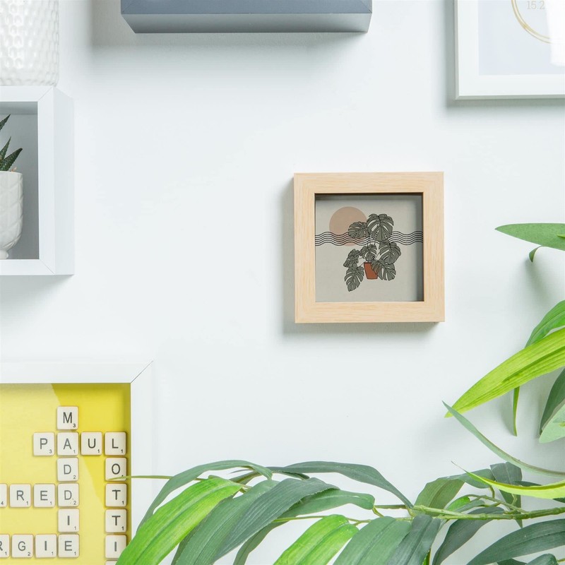 Light Wood Effect 4x4 Box Photo Frame - Standing &