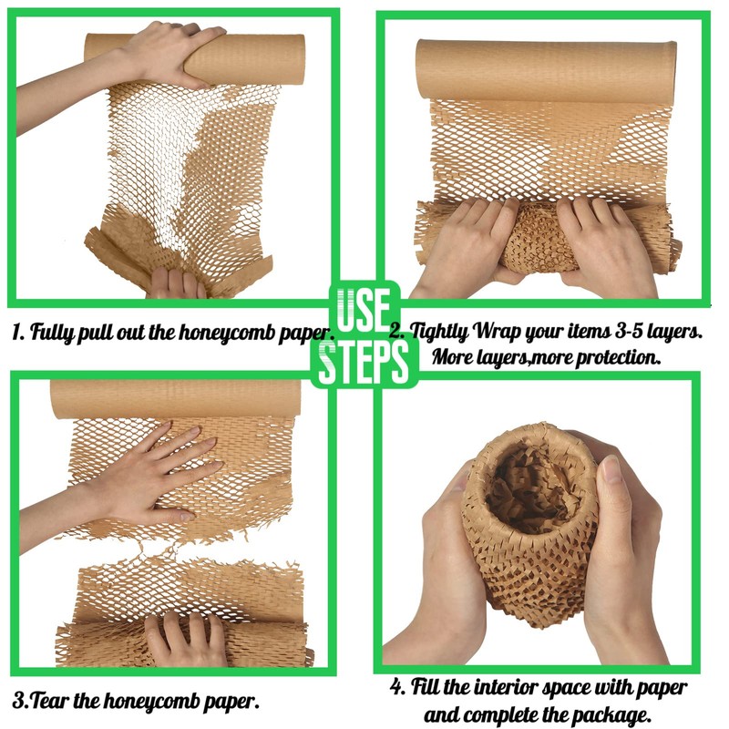 Brown Honeycomb Paper Packaging, 30cm X 30M Brown Packing Paper