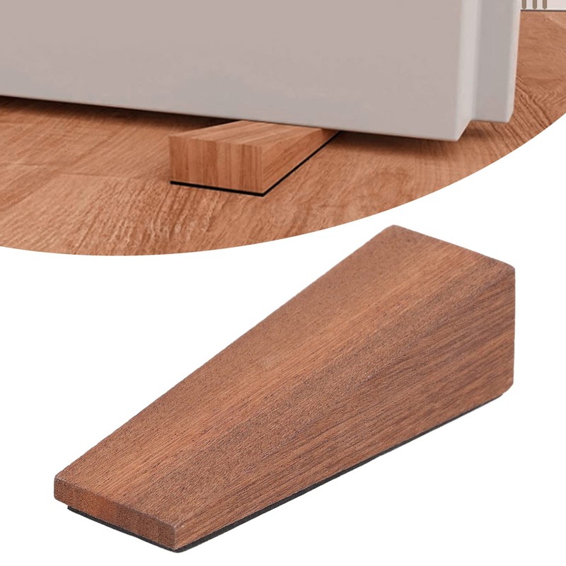 Door Stoppers 4 Pcs Dark Brown Triangle Door Stopper Wooden