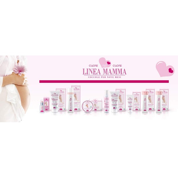 Helan Linea Mamma Snuggles for Nine Months Pregnancy Line Paraben Free and Nickel Tested Moisturizing Sweet Almond and Argan Oil Emollient Elasticizing Cream for Pregnancy and Breastfeeding 200 mL 6.8 fl oz