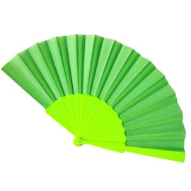 WS UK Fabric Handheld Folding Fan [Lime Green]